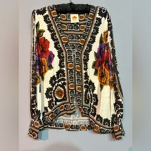 FARM Rio Black and White Floral Blouse